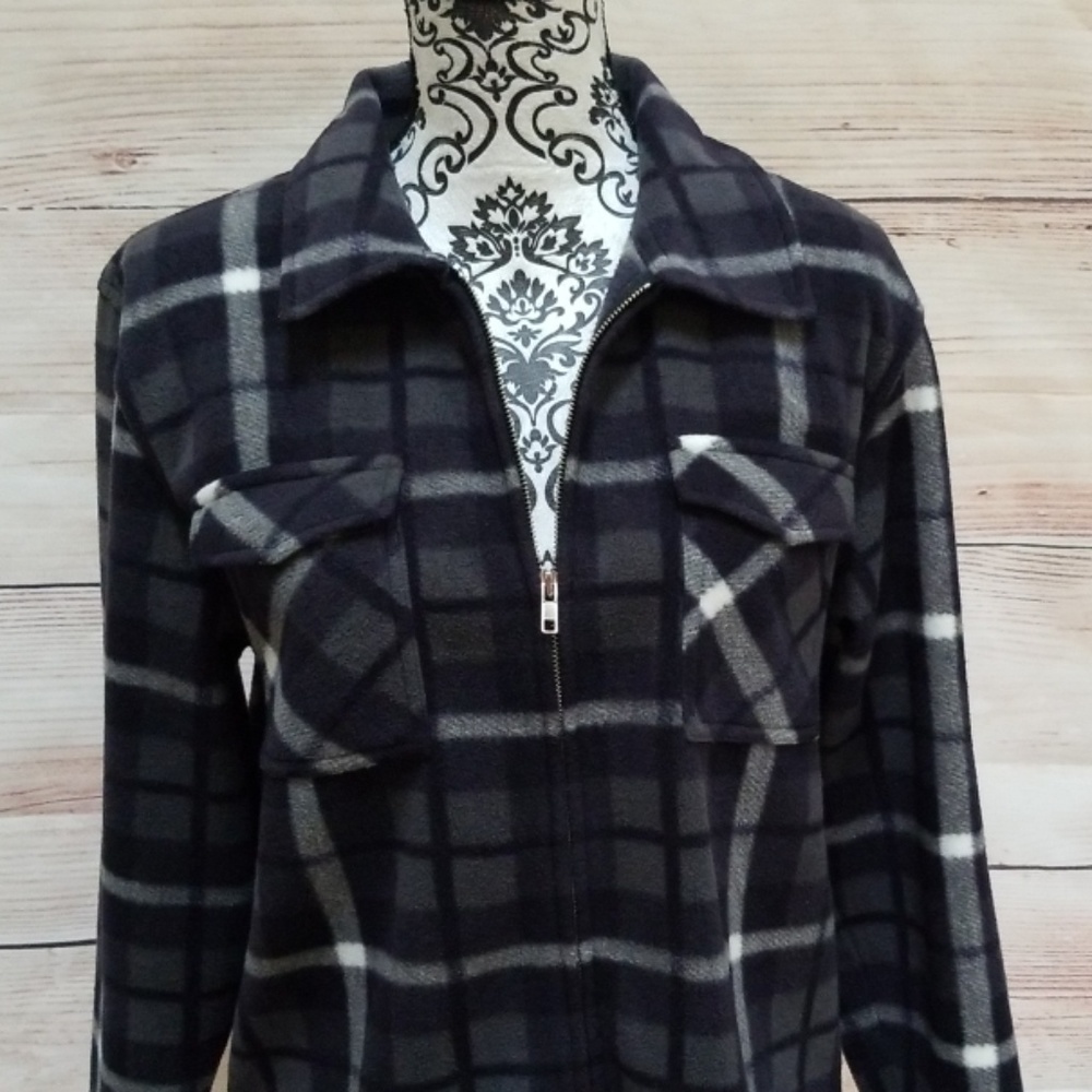 3/$28 Gap fleece plaid Unisex Jr Jacket Sz L - Picture 4 of 8